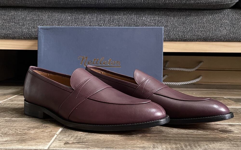 $950 NIB Nettleton Burgundy Leather Almond Toe Tassel Loafers Slip Ons Shoes 12D